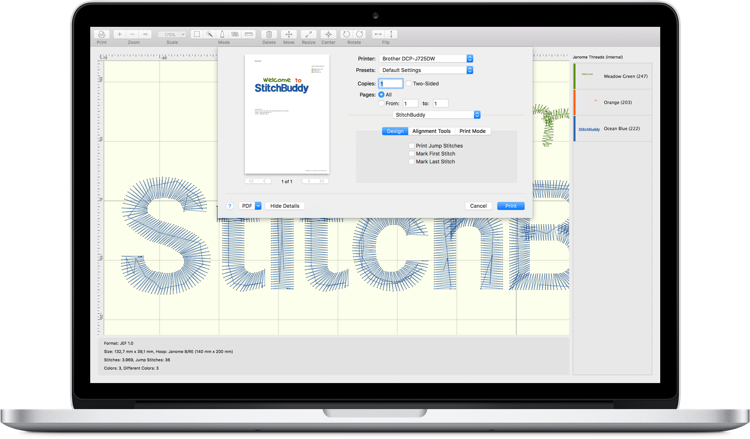 StitchBuddy on MacBook Pro